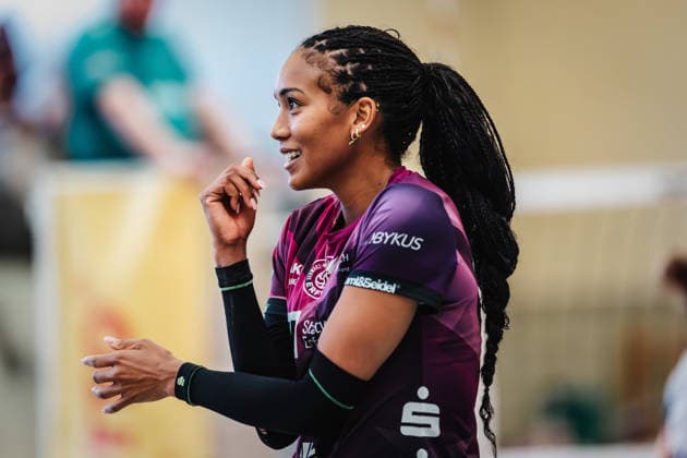 Volleyball Women Season 2025 2026 Volleyball Bundesliga ETV Hamburger Volksbank Volleys vs Schwarz Weiß Erfurt 15 02 2026 Alianza Darley 14, Schwarz Weiß Erfurt Hamburg Sporthalle Hoheluft Hamburg Germany