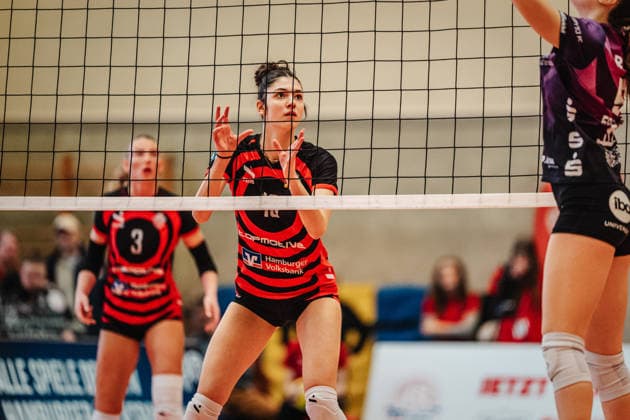 Volleyball Women Season 2025 2026 Volleyball Bundesliga ETV Hamburger Volksbank Volleys vs Schwarz Weiß Erfurt 15 02 2026 Celina Kleemann 10, ETV Hamburger Volksbank Volleys Hamburg Sporthalle Hoheluft Hamburg Germany