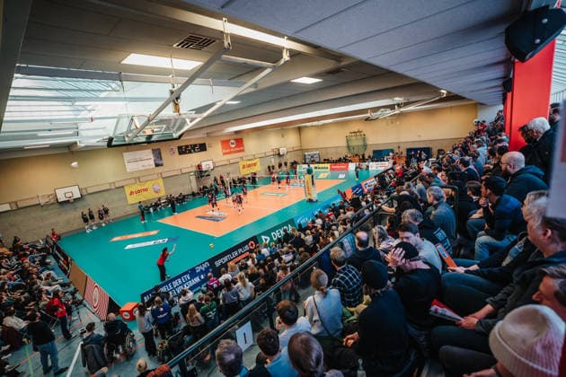 Volleyball Women Season 2025 2026 Volleyball Bundesliga ETV Hamburger Volksbank Volleys vs Schwarz Weiß Erfurt 15 02 2026 The sold out Halle Hoheluft Hamburg Sporthalle Hoheluft Hamburg Germany