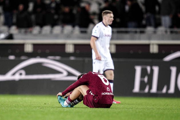 Torino s Emirhan Ilkhan during the Serie A soccer match between Torino and Bologna at the Stadio Olimpico Grande Torino in Turin, north west Italy - Sunday, February 15, 2025. - Soccer .  Copyright: xMarcoxAlpozzi LaPressex