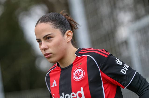 GER, Frankfurt, Eintracht Frankfurt II vs FSV Mainz 05, 2 Frauen Bundesliga, Fußball, DFB, Spielzeit 2025 2026, Stadion am Brentanobad, 17 Spieltag im Bild Mina Matijevic Eintracht Frankfurt DFB DFL REGULATIONS PROHIBIT ANY USE OF PHOTOGRAPHS AS IMAGE SEQUENCES AND OR QUASI VIDEO, 15 02 2026 Copyright: HMBxMedia HendrikxHamelau