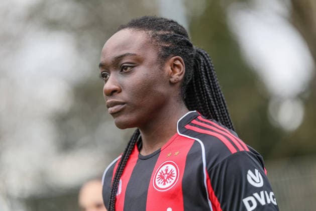GER, Frankfurt, Eintracht Frankfurt II vs FSV Mainz 05, 2 Frauen Bundesliga, Fußball, DFB, Spielzeit 2025 2026, Stadion am Brentanobad, 17 Spieltag im Bild Mira Arouna Eintracht Frankfurt II 28 DFB DFL REGULATIONS PROHIBIT ANY USE OF PHOTOGRAPHS AS IMAGE SEQUENCES AND OR QUASI VIDEO, 15 02 2026 Copyright: HMBxMedia HendrikxHamelau