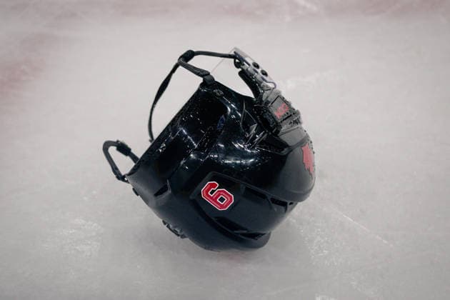 Helmet 9 in action during the Menss Ice hockey, Eishockey group stage game between Canada and France at the Olympic Winter games, Winterspiele,Spiele, Summer games Milano Cortina 2026 at the Milano Santa Giulia Ice Hockey Arena, Milan, Italy, on February 15, 2026. im Gruppenspiel der Männer im Eishockey zwischen Kanada und Frankreich bei den Olympischen Winterspielen Milano Cortina 2026 in der Milano Santa Giulia Ice Hockey Arena, Mailand, Italien, am 15. Februar 2026. *** Helmet 9 in action during the Mens ice hockey group stage game between Canada and France at the Olympic Winter Games Milano Cortina 2026 at the Milano Santa Giulia Ice Hockey Arena, Milan, Italy, on February 15, 2026 in the Mens ice hockey group stage game between Canada and France at the Olympic Winter Games Milano Cortina 2026 at the Milano Santa Giulia Ice Hockey Arena, Milan, Italy, on February 15, 2026 Copyright: HMBxMedia MarcxNiemeyer