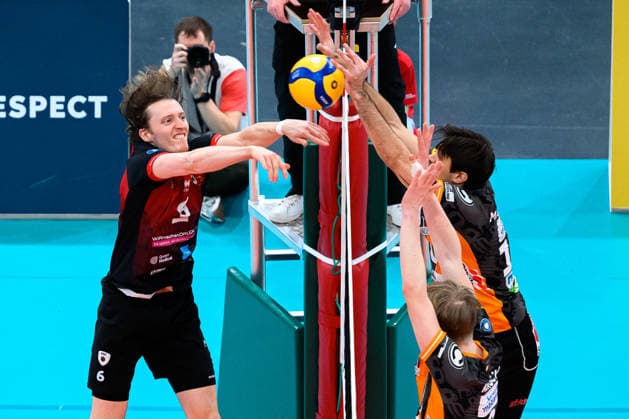 Ludwigsburg 1 BLM 25 26 MTV Ludwigsburg BERLIN RECYCLING Volleys v li Ben Simon Bonin Ludwigsburg , Daniel Malesch Berlin Ludwigsburg MHP Arena Baden Württemberg Germany