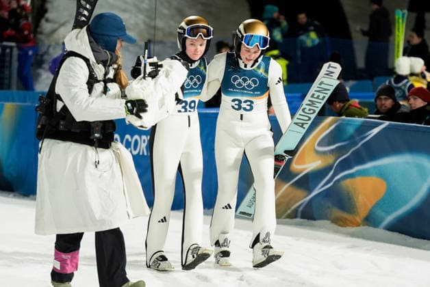 Winter Olympics in Milan Cortina 2026 Val di Fiemme, Italy 20260215. Eirin Maria Kvandal and Silje Opseth 2nd round in women s long hill under jump in Predazzo Ski jumping, Skispringen, Ski, nordisch Stadium during the Winter Olympics in Milano Cortina 2026. Photo: Terje Pedersen NTB Val di Fiemme Italy EDITORIAL USE ONLY. RESTRICTED USE FOR BETTING COMPANIES Ref:_SPOBbtAW82OUgY.jpg *** Winter Olympics in Milan Cortina 2026 Val di Fiemme, Italy 20260215 Eirin Maria Kvandal and Silje Opseth 2nd round in women s long hill under jump in Predazzo Ski Jumping Stadium during the Winter Olympics in Milano Cortina 2026 Photo Terje Pedersen NTB Val di Fiemme Italy EDITORIAL USE ONLY RESTRICTED USE FOR BETTING COMPANIES  Copyright: xTerjexPedersenx xNTBx