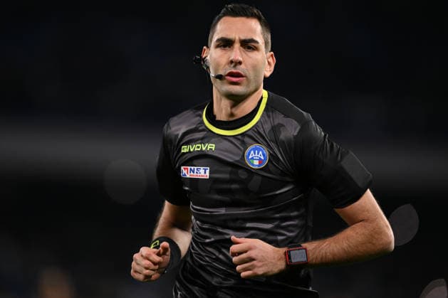SSC Napoli v AS Roma - Serie A Referee Andrea Colombo participates in the 25th day of the Serie A Championship between S.S.C. Napoli and A.S. Roma at the Diego Armando Maradona Stadium in Naples, Italy, on February 15, 2026. Naples Italy  Copyright: xDomenicoxCippitellix originalFilename:cippitelli-sscnapol260215_npig7.jpg