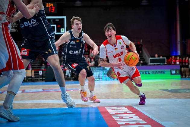Barmer 2 Basketball Bundesliga ProA Rheinstars Köln vs Eisbären Bremerhaven, 15 02 2026 Jasper Günther RheinStarsKöln 6 , Barmer 2 Basketball Bundesliga ProA Rheinstars Köln vs Eisbären Bremerhaven on 15 02 2026 at Motorworld Köln in Cologne North Rhine-Westphalia Copyright: xBEAUTIFULxSPORTS Mueller-Laschetx