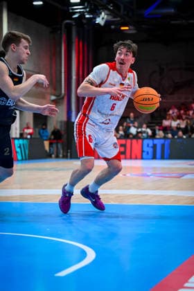 Barmer 2 Basketball Bundesliga ProA Rheinstars Köln vs Eisbären Bremerhaven, 15 02 2026 Jasper Günther RheinStarsKöln 6 , Barmer 2 Basketball Bundesliga ProA Rheinstars Köln vs Eisbären Bremerhaven on 15 02 2026 at Motorworld Köln in Cologne North Rhine-Westphalia Copyright: xBEAUTIFULxSPORTS Mueller-Laschetx