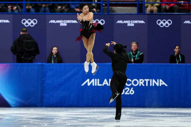 SUI Wenjing HAN Cong competing for the Olympic Figure skating, Eiskunstlauf Pair Skating, Short Program for the Milano Cortina 2026 Winter Olympics, in Milan (Italy) February 15, 2026 (Photo Claudio Furlan LaPresse)  Copyright: xClaudioxFurlan LaPressex
