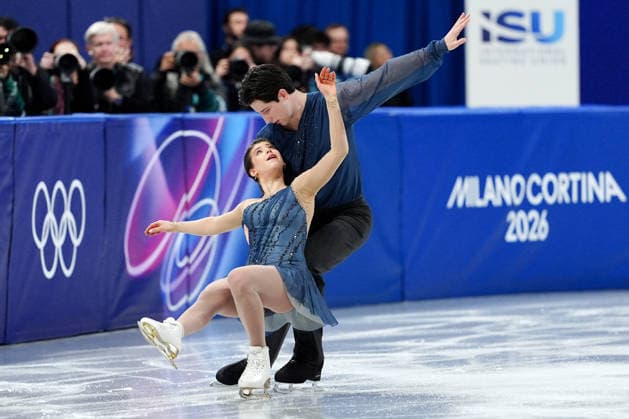 GOLUBEVA Anastasiia GIOTOPOULOS MOORE Hektor competing for the Olympic Figure skating, Eiskunstlauf Pair Skating, Short Program for the Milano Cortina 2026 Winter Olympics, in Milan (Italy) February 15, 2026 (Photo Claudio Furlan LaPresse)  Copyright: xClaudioxFurlan LaPressex