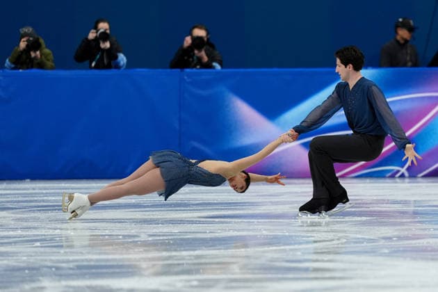 GOLUBEVA Anastasiia GIOTOPOULOS MOORE Hektor competing for the Olympic Figure skating, Eiskunstlauf Pair Skating, Short Program for the Milano Cortina 2026 Winter Olympics, in Milan (Italy) February 15, 2026 (Photo Claudio Furlan LaPresse)  Copyright: xClaudioxFurlan LaPressex