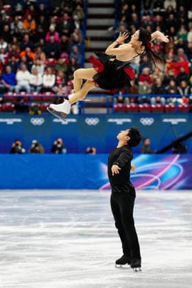SUI Wenjing HAN Cong competing for the Olympic Figure skating, Eiskunstlauf Pair Skating, Short Program for the Milano Cortina 2026 Winter Olympics, in Milan (Italy) February 15, 2026 (Photo Claudio Furlan LaPresse)  Copyright: xClaudioxFurlan LaPressex