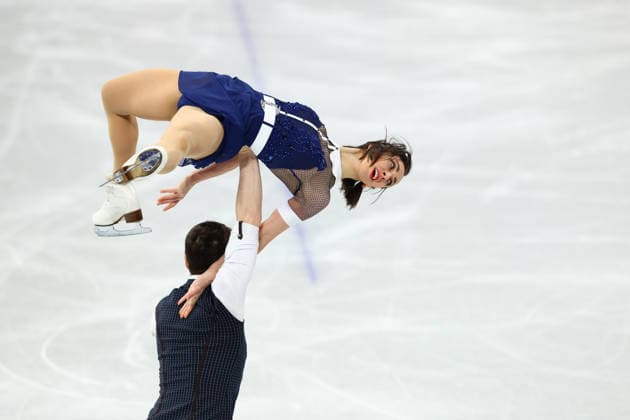 February 15, 2026, Milan, Lombardy, Italy: CAMILLE KOVALEV and PAVEL KOVALEV of France skate their short program in the Pairs of the Figure skating, Eiskunstlauf at the Milano Cortina 2026 Winter Olympic Games, Olympische Spiele, Olympia, OS Milan Italy - ZUMAc179 20260215_oly_c179_079 Copyright: xMickaelxChavetx