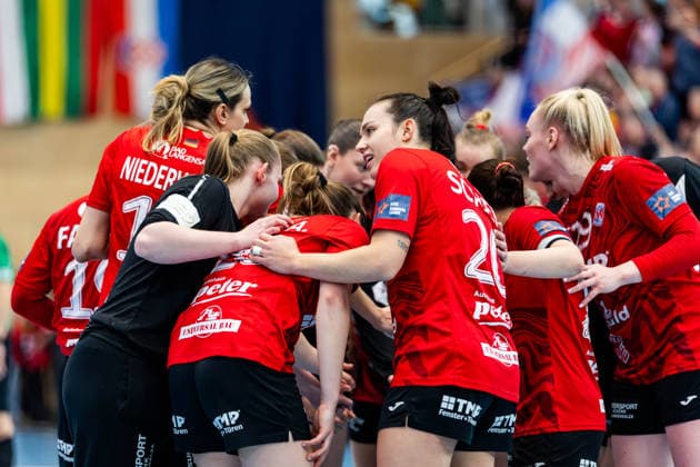 15 02 2026, GER, Handball, Women, Season 2025 2026, EHF European League , Group stage, Thueringer HC Motherson Mosonmagyarovari KC Jana Scheib Thueringer HC,20 99947 Bad Langensalza Salza Halle Sporthalle Mehrz Thüringen Germany