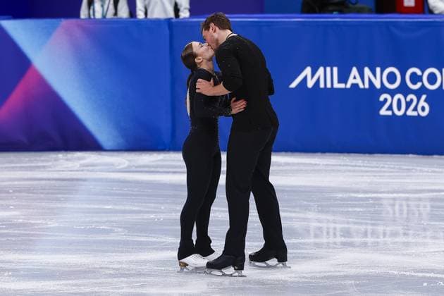 MILAN , 15-02-2026 , Milano Ice Skating Arena , season 2025 2026 , Olympic Winter games, Winterspiele,Spiele, Summer games 2026 - Figure skating, Eiskunstlauf - Pair skating short program, Picture shows Daria Danilova and Michel Tsiba Olympic Winter Games 2026 - Figure skating - Pair skating short program  x201637317x Copyright: