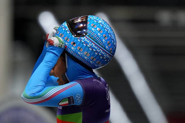 Italy ™s team during Skeleton Mixed Team at the Cortina Sliding Centre at the Milano Cortina 2026 Winter Olympics, in Cortina (Italy) February 15 , 2026 (Spada LaPresse)  Copyright: xSpada LaPressex