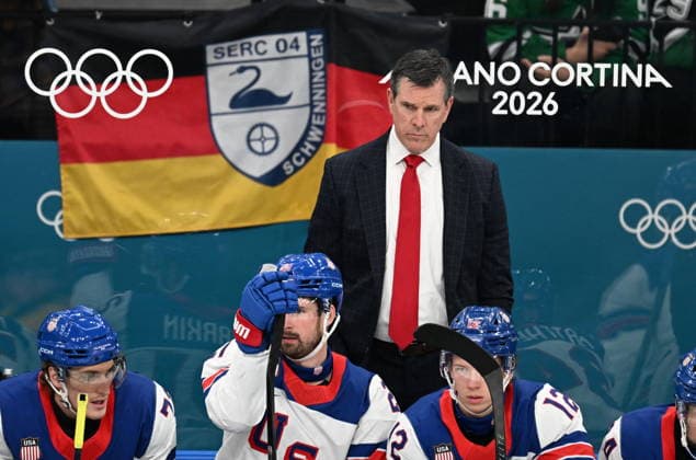 Winter Olympics - Germany v United States At Hockey Men s Head Coach of Team United States Mike Sullivan during the men s preliminary round Group C Ice hockey, Eishockey match between USA and Germany at the Milano Santagiulia Ice Hockey Arena during the Milano Cortina 2026 Winter Olympic Games, Olympische Spiele, Olympia, OS in Milan, Italy on February 15, 2026. Photo by JMP ABACAPRESS.COM Milan Italy  Copyright: xJMP ABACAx