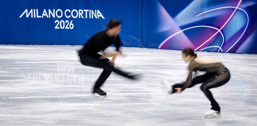 MILAN - Michel Tsiba and Daria Danilova during the short Figure skating, Eiskunstlauf routine in pairs at the Milan Ice Skating Arena at the Milan Winter Olympics. SEM VAN DER WAL ANP xVIxANPxSportx xxANPxIVx 550820807 originalFilename: 550820807.jpg