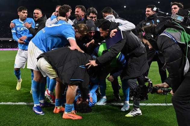 Dc Napoli 15 02 2026 - campionato di calcio serie A Napoli-Roma foto Domenico Cippitelli Image nella foto: esultanza gol Allison Santos 