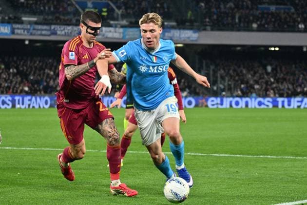 Foto IPP Felice De Martino Napoli 15 02 2026 Calcio Campionato serie A 2025-2026 Napoli - Roma Nella foto: Rasmus Hojlund Italy Photo Press World Copyright Napoli italy Italia ITALY  Copyright: xR4924_italyphotopressx