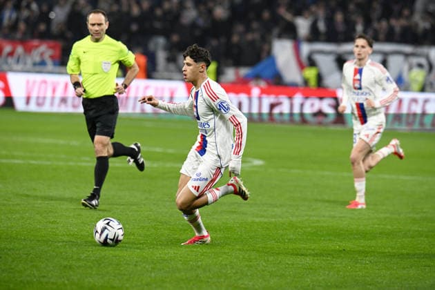 Football : Olympique Lyonnais v OGC Nice - Ligue 1 - 15 02 2026 Khalis MERAH of Lyon during the French league 1 match between Olympique Lyonnais and OGC Nice at Groupama Stadium Decines Charpieu Lyon France on February 15, 2026 LYONFrance  Copyright: xMouradxAllilix