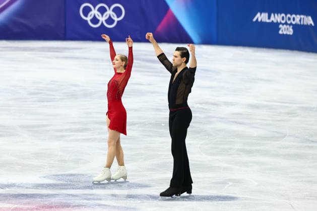 February 15, 2026, Milan, Lombardy, Italy: FABIENNE MINERVA HASE and NIKITA VOLODIN of Germany skate their short program in the Pairs of the Figure skating, Eiskunstlauf at the Milano Cortina 2026 Winter Olympic Games, Olympische Spiele, Olympia, OS Olympics 2026: Milano Cortina: Figure Skating Pairs  - ZUMAc179 20260215_oly_c179_099 Copyright: xMickaelxChavetx