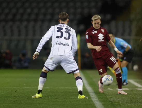 CALCIO - Serie A - Torino FC vs Bologna FC Marcus Pedersen of Torino FC during the Italian Serie A, 2025 2026 season, football match between Torino FC and Bologna FC 1909, on 15 February 2026 at Stadio Olimpico Grande Torino, Turin, Italy. Photo Nderim Kaceli Turin Italy  Copyright: xIPAxSport ABACAx