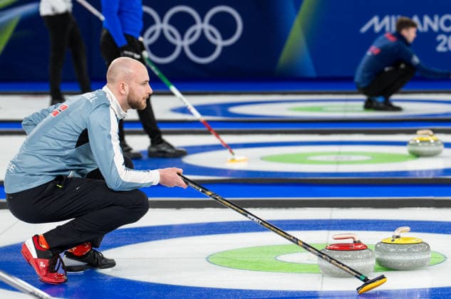 Curling - Milano Cortina 2026 Winter Olympics: Day 9 Magnus Ramsfjell during Milano Cortina 2026 Winter Olympics Men™s Curling Round Robin at Curling Olympic Stadium in Cortina D Ampezzo on February 15, 2026 Cortina D Ampezzo Italy  Copyright: xFotoxOlimpikx originalFilename:jastrzebowski-curlingm260215_npFfL.jpg