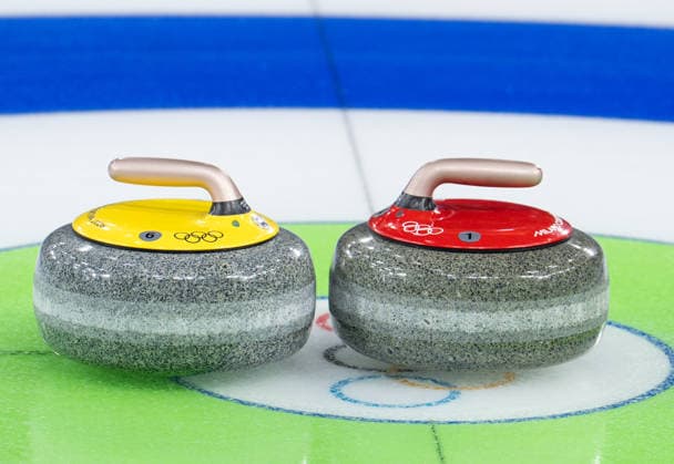 Curling - Milano Cortina 2026 Winter Olympics: Day 9 Curling stones during Milano Cortina 2026 Winter Olympics Men?s Curling Round Robin at Curling Olympic Stadium in Cortina D Ampezzo on February 15, 2026 Cortina D Ampezzo Italy  Copyright: xFotoxOlimpikx originalFilename:jastrzebowski-curlingm260215_nppqU.jpg