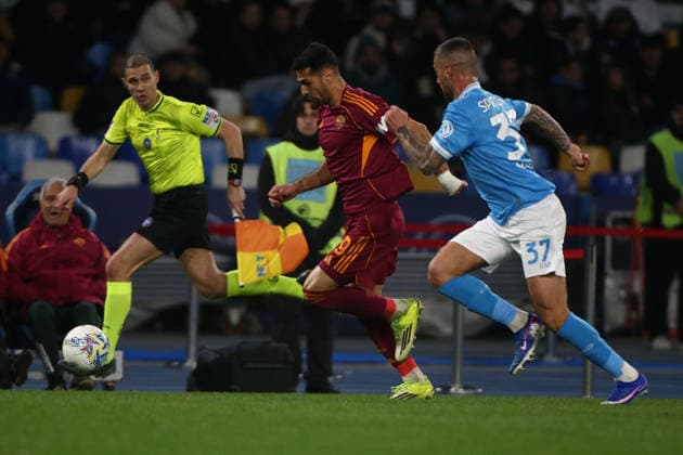 15.02.2026 Napoli vs Roma (Serie A) Calcio; 25Â° Giornata& xD;Nella foto: Celik& xD;(Foto Gino Mancini)  Copyright: xGinoxMancini IPAxSportx xipa-agency.netx xx IPA_71583147 IPA_Agency_IPA71583147