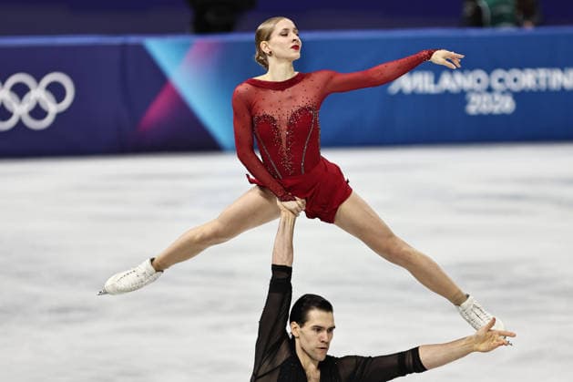 Minerva Fabienne Hase and Nikita Volodin, GER, during pairs short progam at 2026 Figure skating, Eiskunstlauf Olympic Games, Olympische Spiele, Olympia, OS in Milan; 15 02 2026 - *** Minerva Fabienne Hase and Nikita Volodin, GER, during pairs short progam at 2026 figure skating olympic games in Milan 15 02 2026 