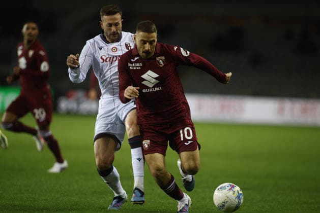 CALCIO - Serie A - Torino FC vs Bologna FC Nikola Vlasic of Torino FC during the Italian Serie A, 2025 2026 season, football match between Torino FC and Bologna FC 1909, on 15 February 2026 at Stadio Olimpico Grande Torino, Turin, Italy. Photo Nderim Kaceli Turin Italy  Copyright: xIPAxSport ABACAx