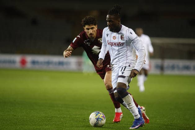 CALCIO - Serie A - Torino FC vs Bologna FC Jonathan Rowe of Bologna FC during the Italian Serie A, 2025 2026 season, football match between Torino FC and Bologna FC 1909, on 15 February 2026 at Stadio Olimpico Grande Torino, Turin, Italy. Photo Nderim Kaceli Turin Italy  Copyright: xIPAxSport ABACAx