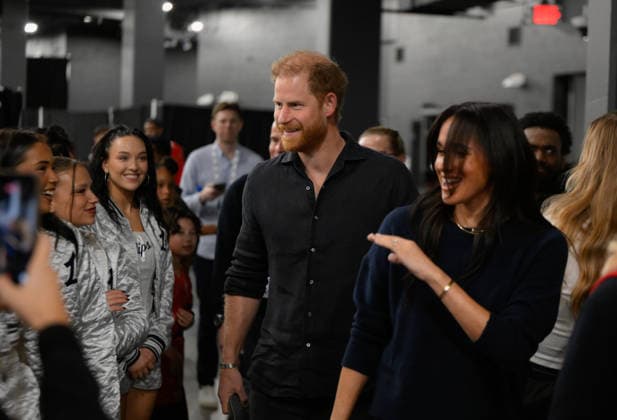 NBA, Basketball Herren, USA All Star 2026: Celebrities LOS ANGELES, CA - FEB 15: Prince Harry and Meghan Markle, Duchess of Sussex attend the NBA All Star 2026 at Intuit Dome, Inglewood, Los Angeles, California, United States on February 15, 2026. Tayfun Coskun Anadolu California United States. Editorial use only. Please get in touch for any other usage.  Copyright: x2026xAnadoluxTayfunxCoskunx