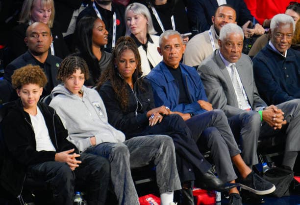 NBA, Basketball Herren, USA All Star 2026: Celebrities LOS ANGELES, CA - FEB 15: Former US President Barack Obama and Michelle Obama attend the NBA All Star 2026 at Intuit Dome, Inglewood, Los Angeles, California, United States on February 15, 2026. Tayfun Coskun Anadolu California United States. Editorial use only. Please get in touch for any other usage.  Copyright: x2026xAnadoluxTayfunxCoskunx