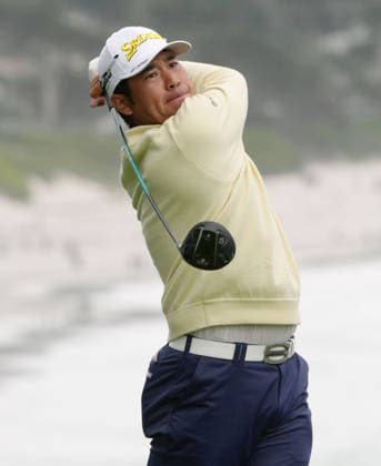 Golf: AT&T Pebble Beach Pro-Am Hideki Matsuyama of Japan hits off the 14th tee during the final round of AT&amp;T Pebble Beach Pro-Am golf tournament on Feb. 15, 2026, at Pebble Beach Golf Links in Pebble Beach, California. Matsuyama tied for 8th at 18 under.  A14AA0005291465P