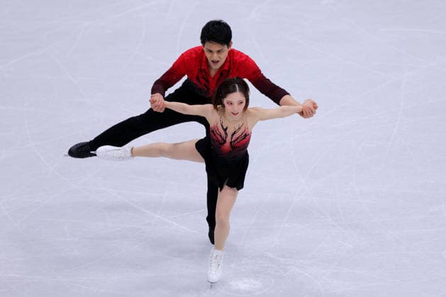 Riku Miura & Ryuichi Kihara (JPN), FEBRUARY 15, 2026 - Figure skating, Eiskunstlauf : Pairs Short Program during the Milano Cortina 2026 Olympic Winter games, Winterspiele,Spiele, Summer games at Milano Ice Skating Arena in Milan, Italy. Noxthirdxpartyxsales  aflo_320050449
