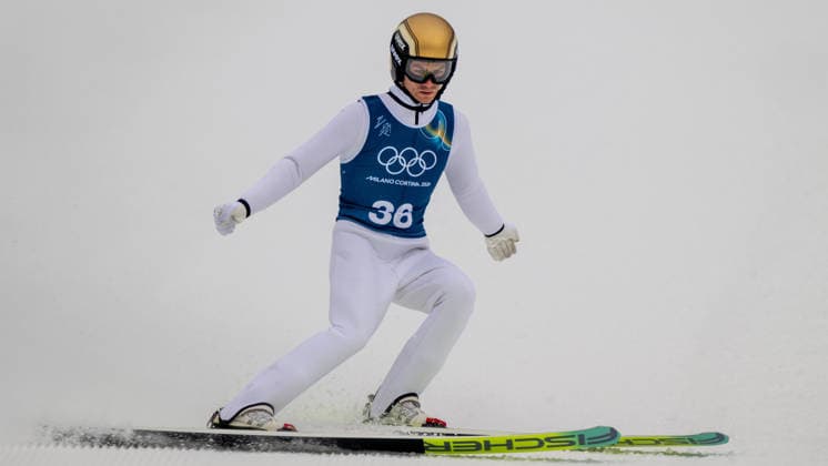 OLYMPICS - Winter Olympic Games, Olympische Spiele, Olympia, OS Milano Cortina 2026 PREDAZZO,ITALY,16.FEB.26 - OLYMPICS, NORDIC SKIING, NORDIC COMBINED, Ski jumping, Skispringen, Ski, nordisch - Winter Olympic Games Milano Cortina 2026, large hill, training. Image shows Johannes Lamparter (AUT).  GEPAxpictures xOliverxLerch