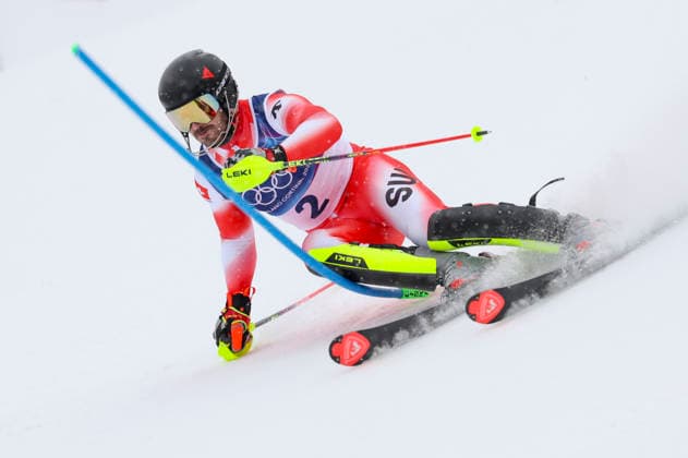 OLYMPICS - Winter Olympic Games, Olympische Spiele, Olympia, OS Milano Cortina 2026 BORMIO,ITALY,16.FEB.26 - OLYMPICS, ALPINE SKIING - Winter Olympic Games Milano Cortina 2026, slalom, men. Image shows Loic Meillard (SUI).  GEPAxpictures xHaraldxSteiner