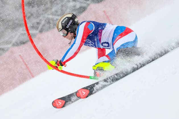OLYMPICS - Winter Olympic Games, Olympische Spiele, Olympia, OS Milano Cortina 2026 BORMIO,ITALY,16.FEB.26 - OLYMPICS, ALPINE SKIING - Winter Olympic Games Milano Cortina 2026, slalom, men. Image shows Steven Amiez (FRA).  GEPAxpictures xHaraldxSteiner