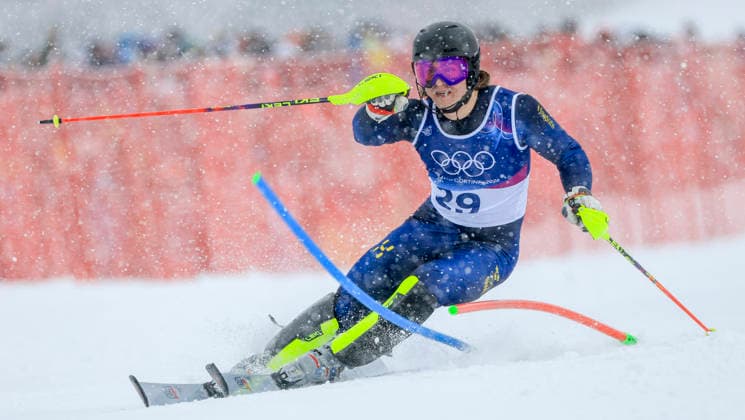 OLYMPICS - Winter Olympic Games, Olympische Spiele, Olympia, OS Milano Cortina 2026 BORMIO,ITALY,16.FEB.26 - OLYMPICS, ALPINE SKIING - Winter Olympic Games Milano Cortina 2026, slalom, men. Image shows Fabian Ax Swartz (SWE).  GEPAxpictures xWolfgangxGrebien