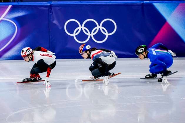 Kim Boutin of Canada and Minjeong Choi of Republic of Korea and Arianna Fontana of Italy Women s 1000m Quarterfinals, Milano Cortina 2026 Winter Olympics: Day 10, Short Track Speed skating, Eisschnelllauf - Milano Cortina 2026 Winter Olympics: Day 10, Milano Speed Skating Stadium, February 16, 2026, Milan, Italy.