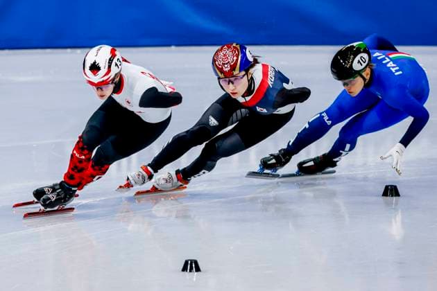Kim Boutin of Canada and Minjeong Choi of Republic of Korea and Arianna Fontana of Italy Women s 1000m Quarterfinals, Milano Cortina 2026 Winter Olympics: Day 10, Short Track Speed skating, Eisschnelllauf - Milano Cortina 2026 Winter Olympics: Day 10, Milano Speed Skating Stadium, February 16, 2026, Milan, Italy.