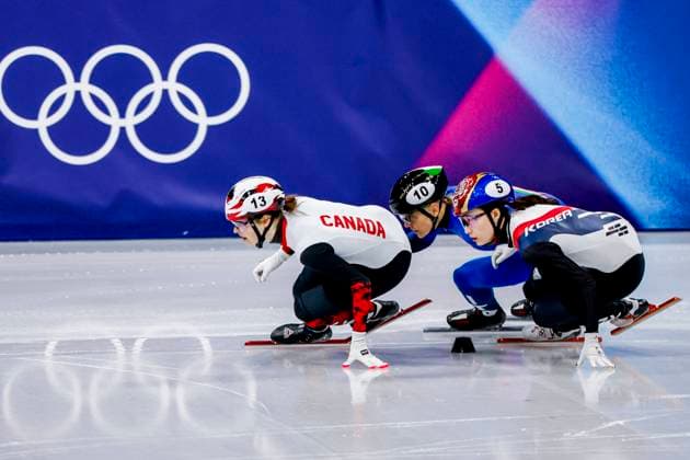Kim Boutin of Canada and Minjeong Choi of Republic of Korea and Arianna Fontana of Italy Women s 1000m Quarterfinals, Milano Cortina 2026 Winter Olympics: Day 10, Short Track Speed skating, Eisschnelllauf - Milano Cortina 2026 Winter Olympics: Day 10, Milano Speed Skating Stadium, February 16, 2026, Milan, Italy.