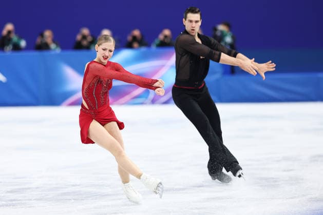 MILAN, ITALY - FEBRUARY 15: Minerva Fabienne Hase and Nikita Volodin of Team Germany compete in Pair Skating - Short Program on day nine of the Milano Cortina 2026 Winter Olympics at Milano Ice Skating Arena on February 15, 2026 in Milan, Italy.  Copyright: xVCGx 111621719584