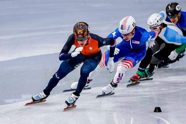 Jens van t Wout of the Netherlands Men s 500m, Milano Cortina 2026 Winter Olympics: Day 10, Short Track Speed skating, Eisschnelllauf - Milano Cortina 2026 Winter Olympics: Day 10, Milano Speed Skating Stadium, February 16, 2026, Milan, Italy.