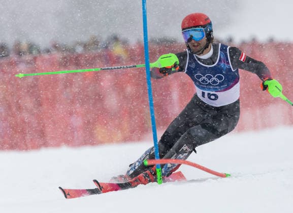 OLYMPICS - Winter Olympic Games, Olympische Spiele, Olympia, OS Milano Cortina 2026 BORMIO,ITALY,16.FEB.26 - OLYMPICS, ALPINE SKIING - Winter Olympic Games Milano Cortina 2026, slalom, men. Image shows Marco Schwarz (AUT).  GEPAxpictures xWolfgangxGrebien