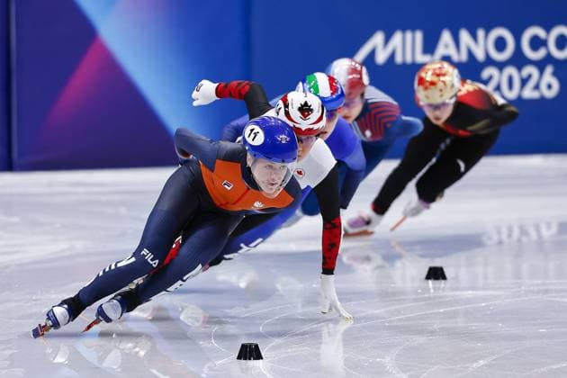 MILAN , 16-02-2026 , Milano Ice Skating Arena , season 2025 2026 , Olympic Winter games, Winterspiele,Spiele, Summer games 2026 - Short Track 16-02, Picture shows 1000m ladies quarterfinal Michelle Velzeboer Olympic Winter Games 2026 - Short Track 16-02  x201656595x Copyright:
