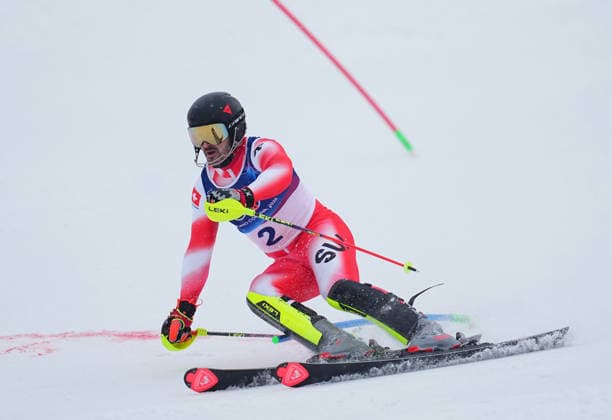 LOIC MEILLARD from Switzerland competes during the Men s Slalom Final, Milano Cortina 2026 Winter Olympic Games, Olympische Spiele, Olympia, OS at Stelvio Alpine Skiing Centre. (Photo by DeFodi Images) - *** LOIC MEILLARD from Switzerland competes during the Men s Slalom Final, Milano Cortina 2026 Winter Olympic games at Stelvio Alpine Skiing Centre Photo by DeFodi Images