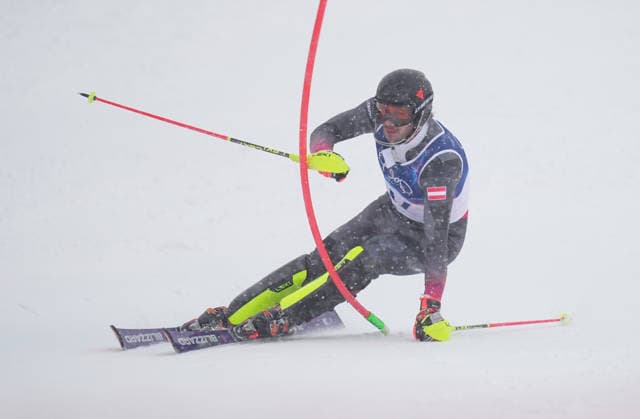 MICHAEL MATT from Austria competes during the Men s Slalom Final, Milano Cortina 2026 Winter Olympic Games, Olympische Spiele, Olympia, OS at Stelvio Alpine Skiing Centre. (Photo by DeFodi Images) - *** MICHAEL MATT from Austria competes during the Men s Slalom Final, Milano Cortina 2026 Winter Olympic games at Stelvio Alpine Skiing Centre Photo by DeFodi Images